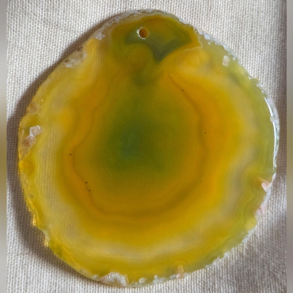 Big Yellow Agate Slice Pendant